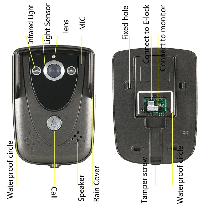 Домашний " цветной видеодомофон дверной домофон ИК камера ночного видения дверной звонок комплект+ электронный набор замков