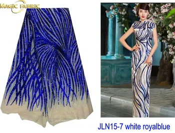 

High Quality Sequins Net Lace For Party 2016 African Tulle Net Lace Fabric Embroidery Lace JLN15