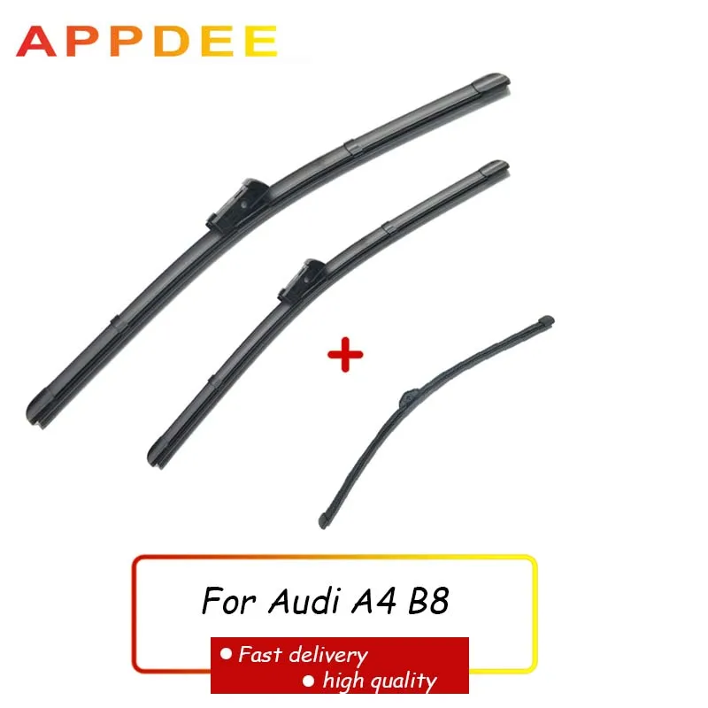 Juego De Escobillas Limpiaparabrisas Delanteras Y Traseras LHD De 24 "+ 20" + 16 ", Cepillos Para Ventana De Parabrisas De Coche Para Audi A4 B8 2009-2016