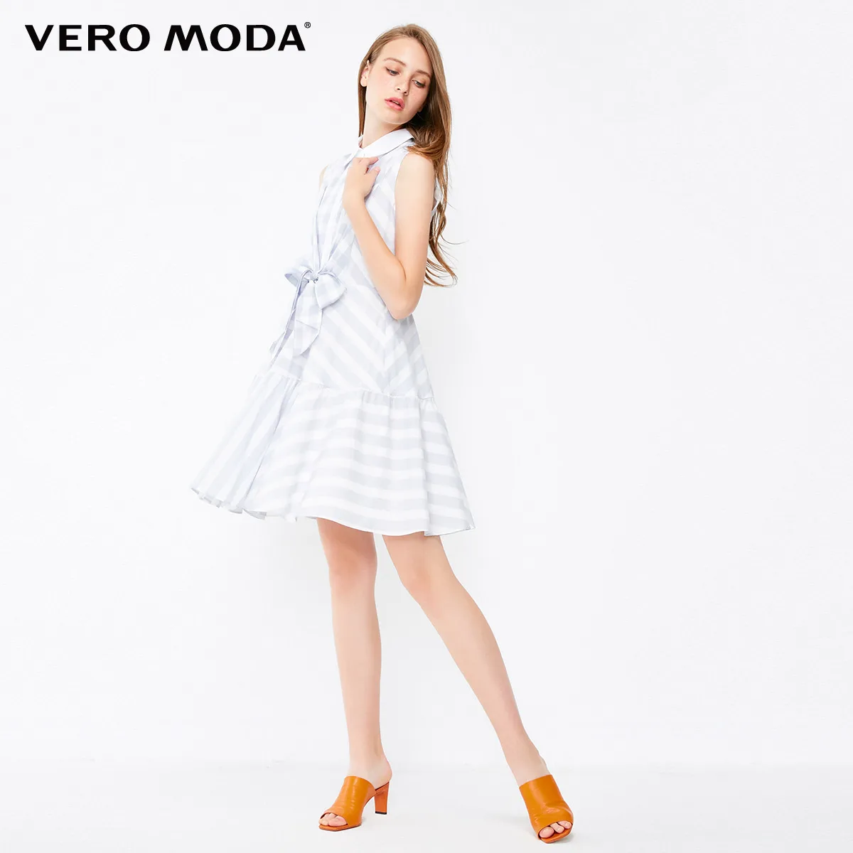 Vero Moda Новое Женское Платье-рубашка в клетку без рукавов с отложным воротником | 3183SZ504