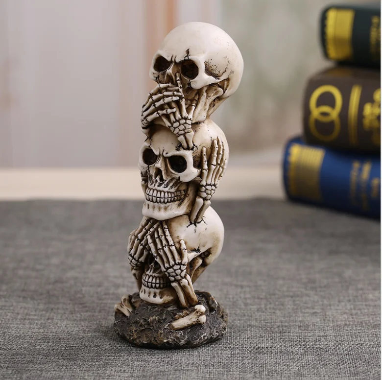 

Free Shipping Resin Craft Human Skull Statue High Quality Creative Statue Sculpture Gift Home Decoration Human Skull