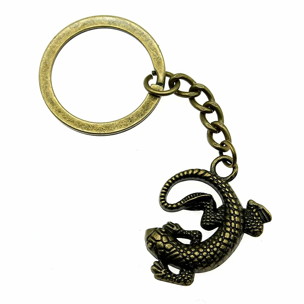 Модный брелок змеиная рептилия брелок Gecko брелок для ключей ручной работы DIY Мужская Ювелирная сумка очаровательный подарок для бойфренда - Цвет: Gecko