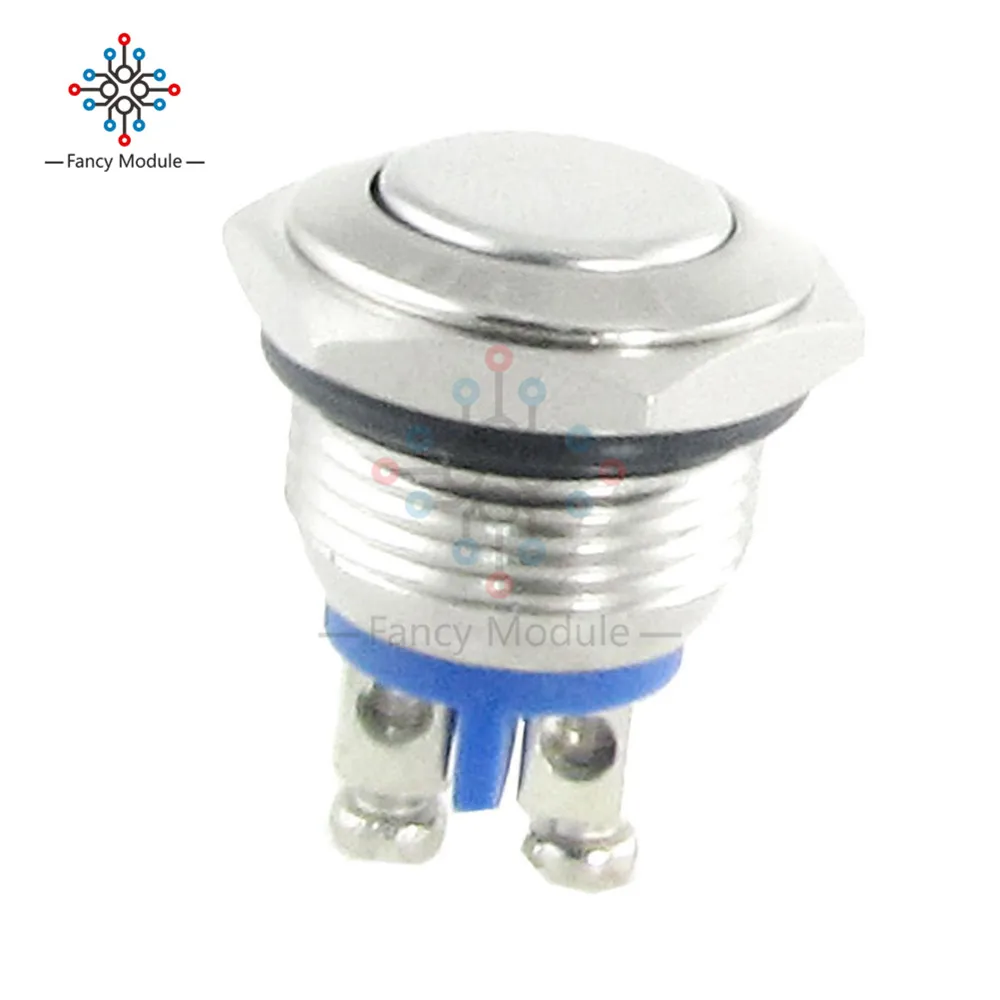 

16mm Anti-Vandal Momentary Stainless Steel Metal Push Button Switch Raised Top