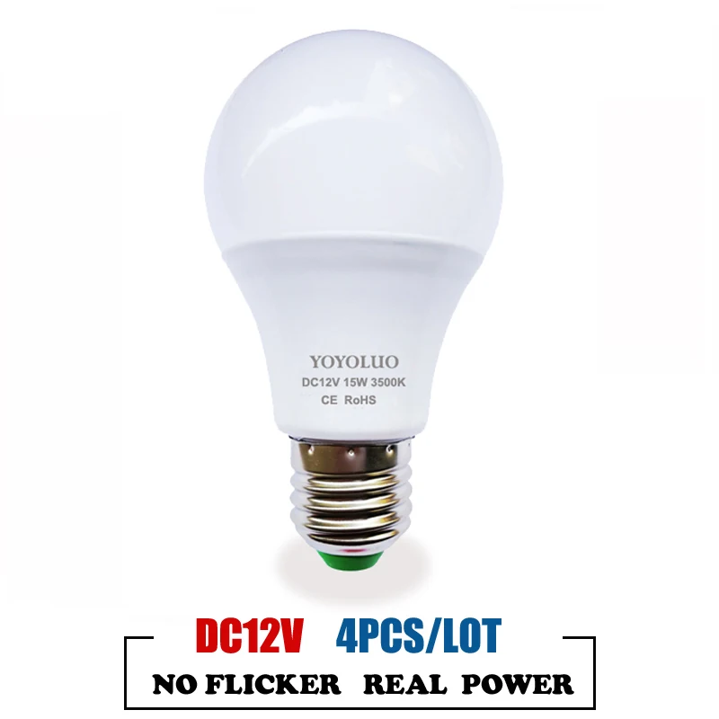 Светодиодная лампа E27 12 В 3 15 Вт 4 шт.|bombillas led e27|bombillas ledbombilla e27 12v |