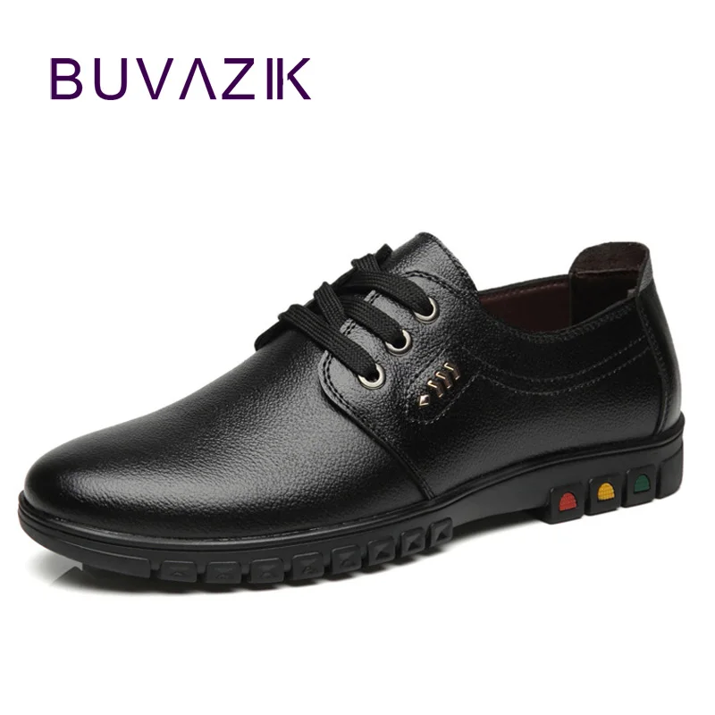 

BUVAZIK 2018 NEW autumn wild men soft leather casual shoes cowhide comfortable lace-up basic shoes men