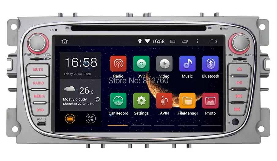Discount Quad 4 Core Android 5.1.1 Car DVD GPS For Ford Mondeo Focus 2 S-max 2008 2009 2010 2011 with Radio Navigation Bluetooth+camera 11