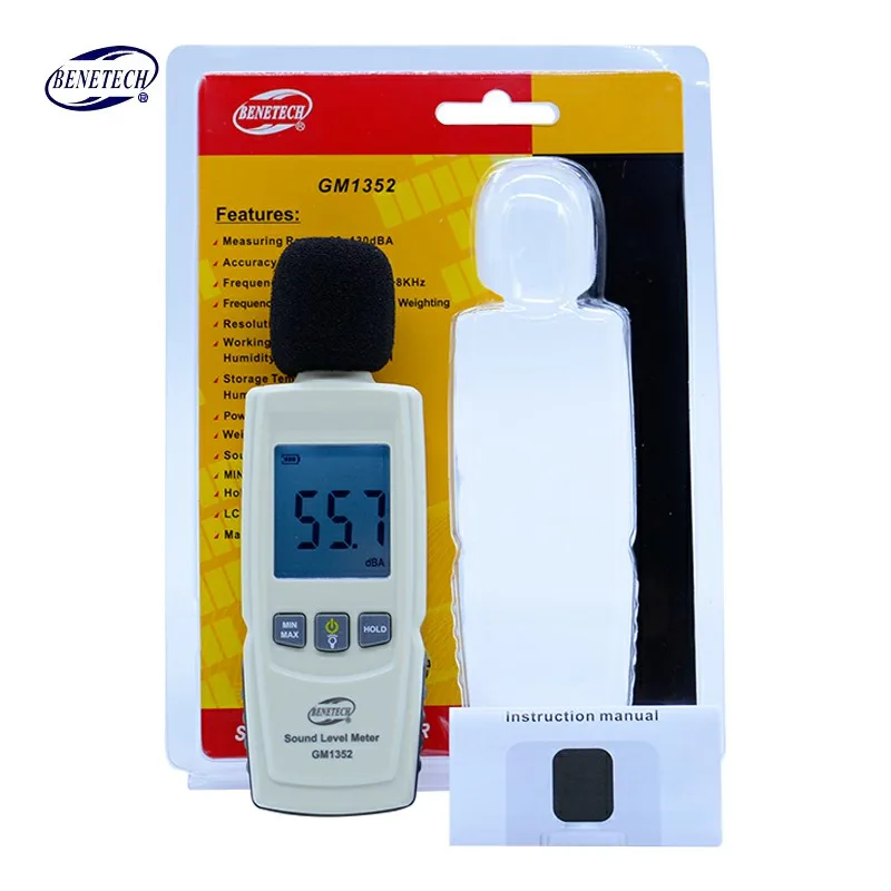 GM1352 Digital sound level meter noise tester 30-130dB in decibels LCD screen With backlight Accuracy up to 1.5dB Hot sale