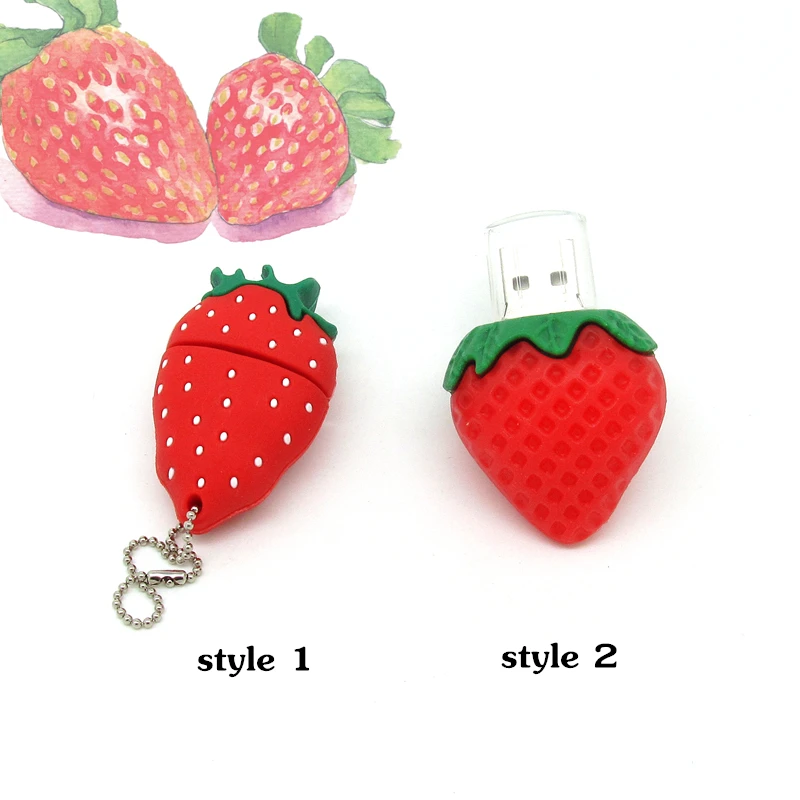 

cartoon red fruit Strawberry usb flash drive disk memory stick Pen drive personalized computer gift pendrive 4gb 8gb 16gb 32gb