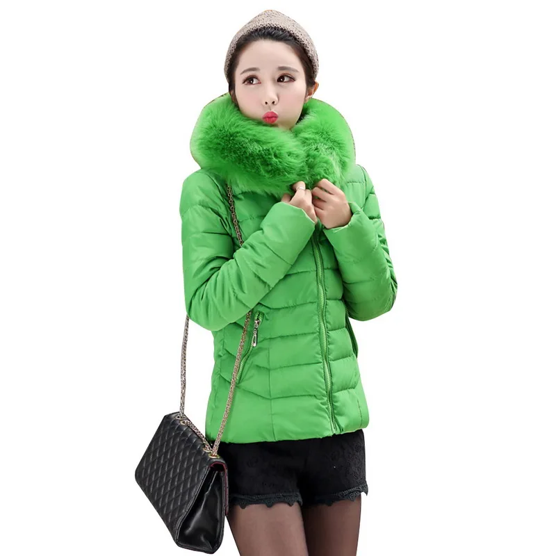 Autumn Parkas Winter Jacket Women Coats women jacket with raccoon fur Women Thicken Outerwear Solid Hooded Down Coats & Jackets 