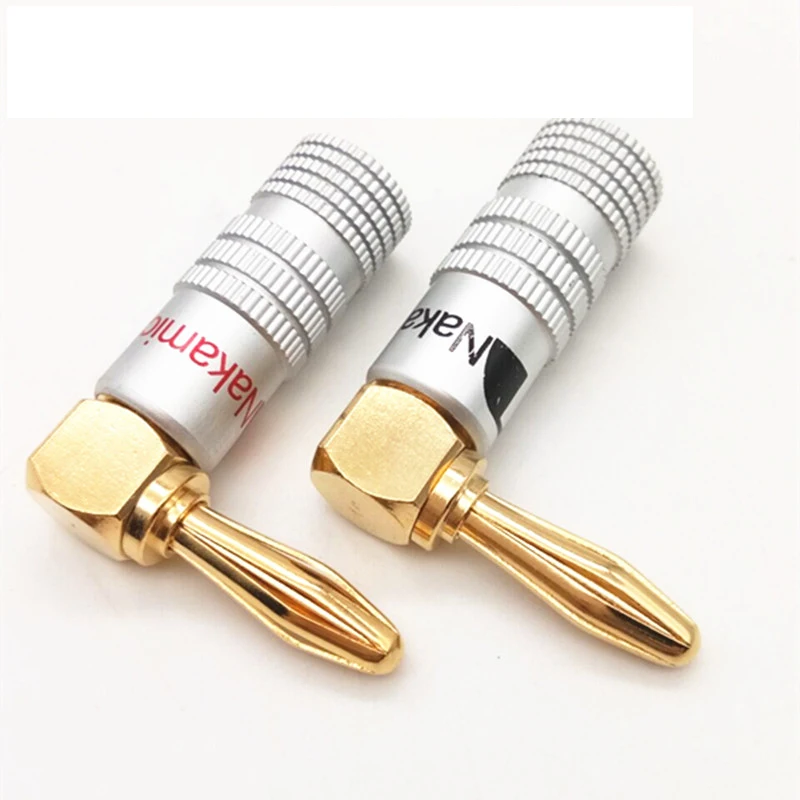 8PCS Nakamichi Banana Plugs 4mm Right Angle Gold Plated Musical Speaker Plug Connectors For HiFi | Компьютеры и офис