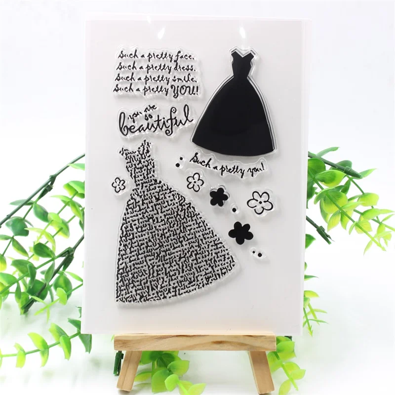 YPP CRAFT Pretty Dress Transparent Clear Silicone Stamps for DIY Scrapbooking/Card Making/Kids Fun Decoration Supplies 678 | Дом и сад