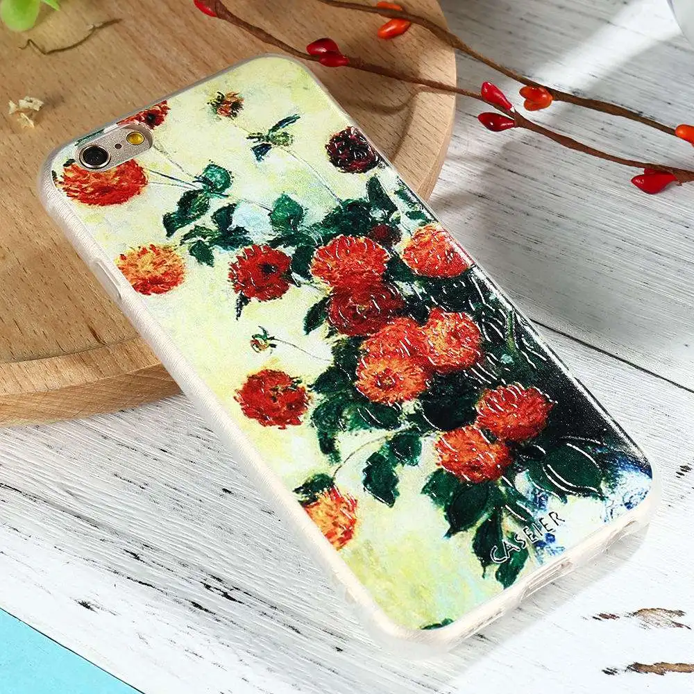 Чехол CASEIER с цветами для iPhone 7 8 Plus мягкий Ультратонкий чехол из ТПУ 3d рисунком
