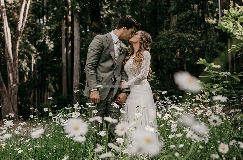 Boho сексуальное кружевное платье с открытой спиной Свадебные платья 2019 Vestido de Noiva, длинный рукав, свадебные платья на заказ сделал шифоновое