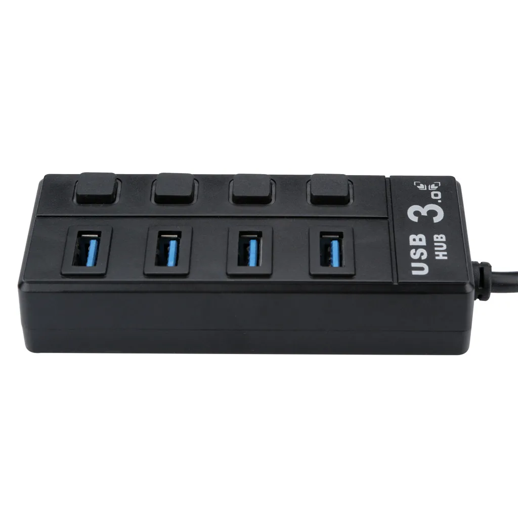 Kinganda usb-хаб высокое качество 4 Порты и разъёмы usb-хаб с супер Скорость USB 3,0 концентратор вкл/выкл кнопка адаптер для портативных ПК BK#30 L0405