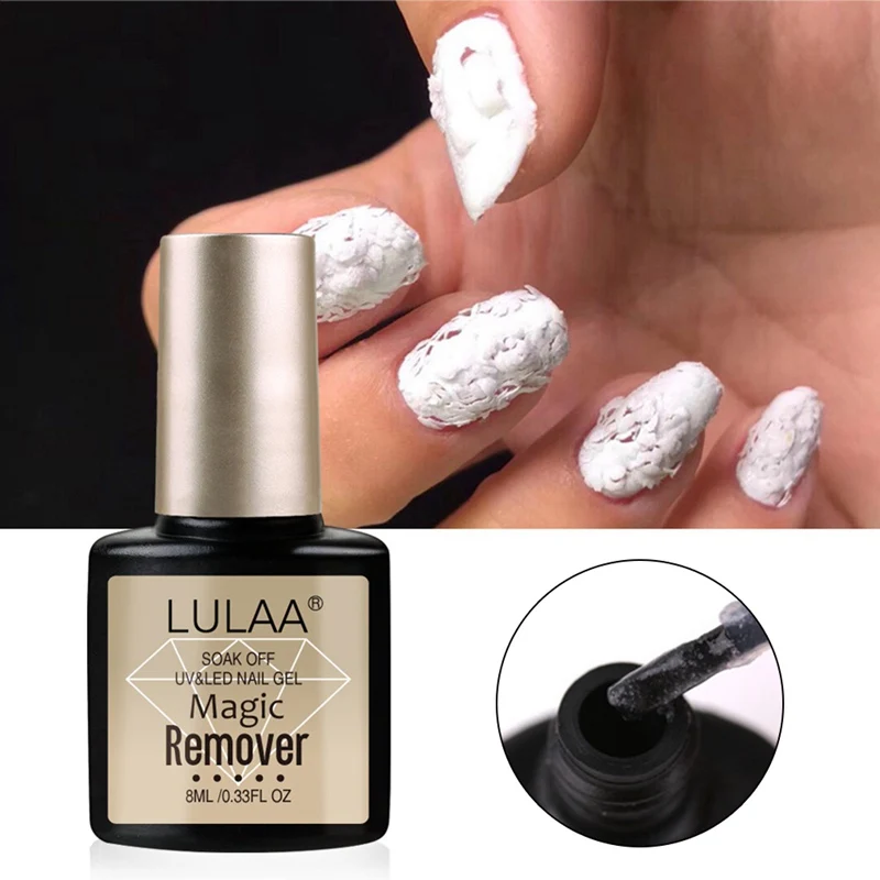 LULAA 8 мл Гель-лак для ногтей Burst Magic Remover Soak Off лак для ногтей для УФ-и светодиодной лампы очиститель