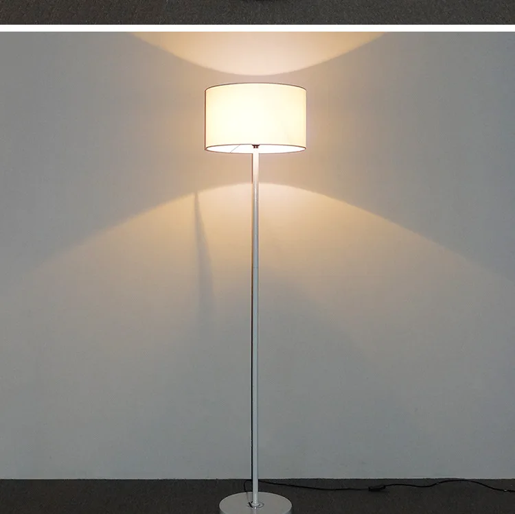 Beige with white rod Современные торшеры светодио дный lampara де пирог для гостиная спальня дома осветительное оборудование лампа на подставке ткань напольные светильники бар отеля - Цвет абажура: Beige with white rod