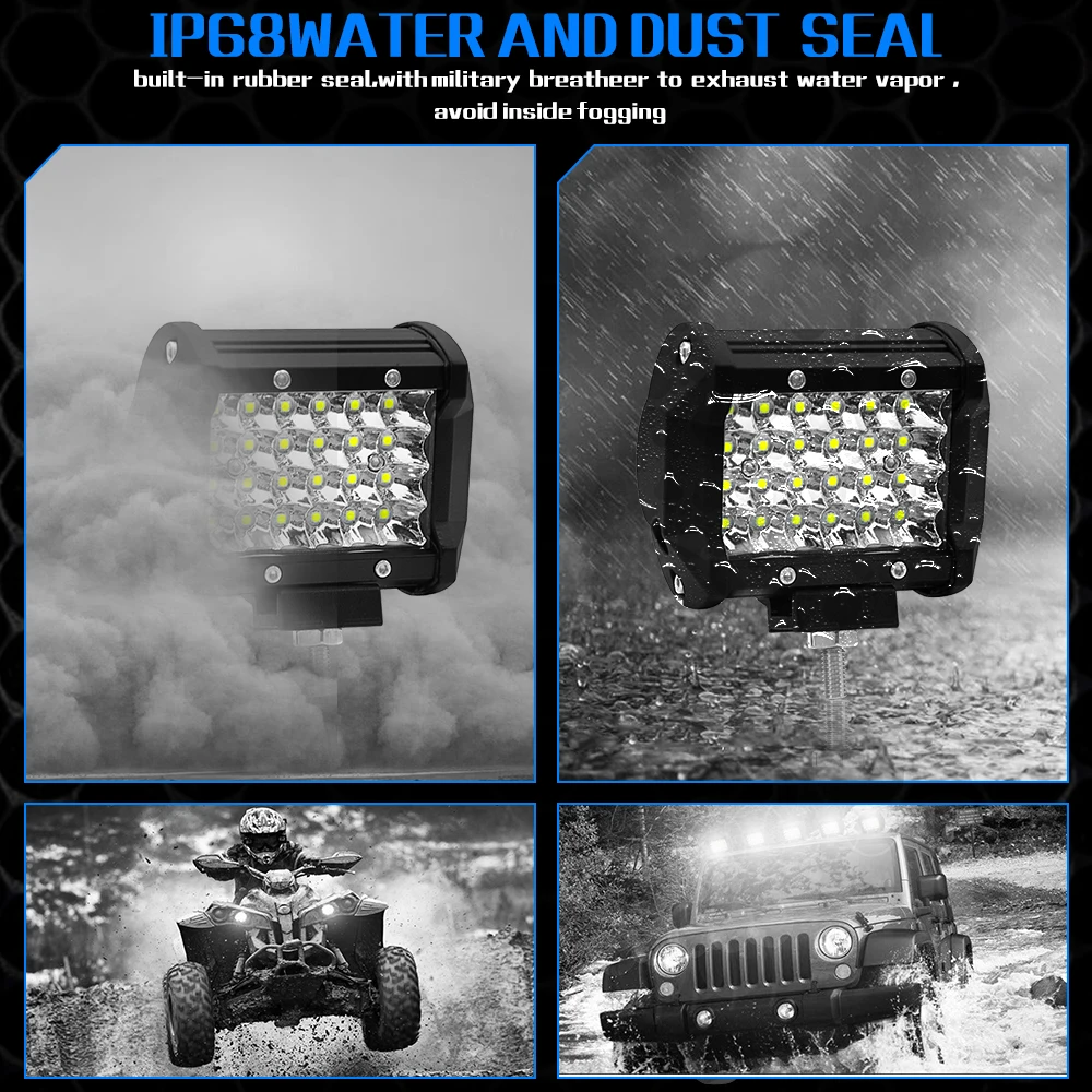 Skup 300W 120W 72W 36W 12 v listwa Led Werklamp Lightbar Led rampa Spot Offroad światło robocze Worklight światła do jazdy Auto akcesoria