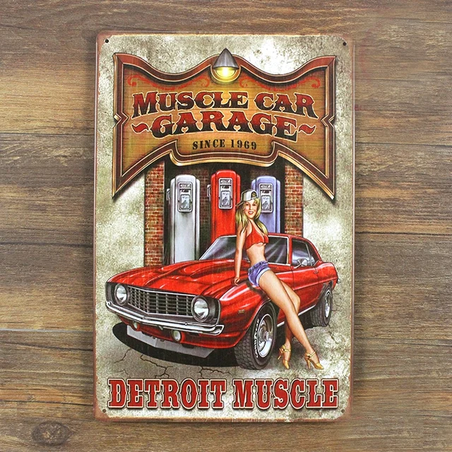 New "Garage Rules" wall art home bar cafe decoration Vintage garage