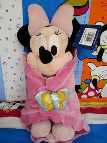 Dumbo Goofy Mickey Minnie Angel Plush Toys Babies Stitch With Blanket Appease Towel Cute Stuffed Animals Plush Toy 25CM - Цвет: Minnie