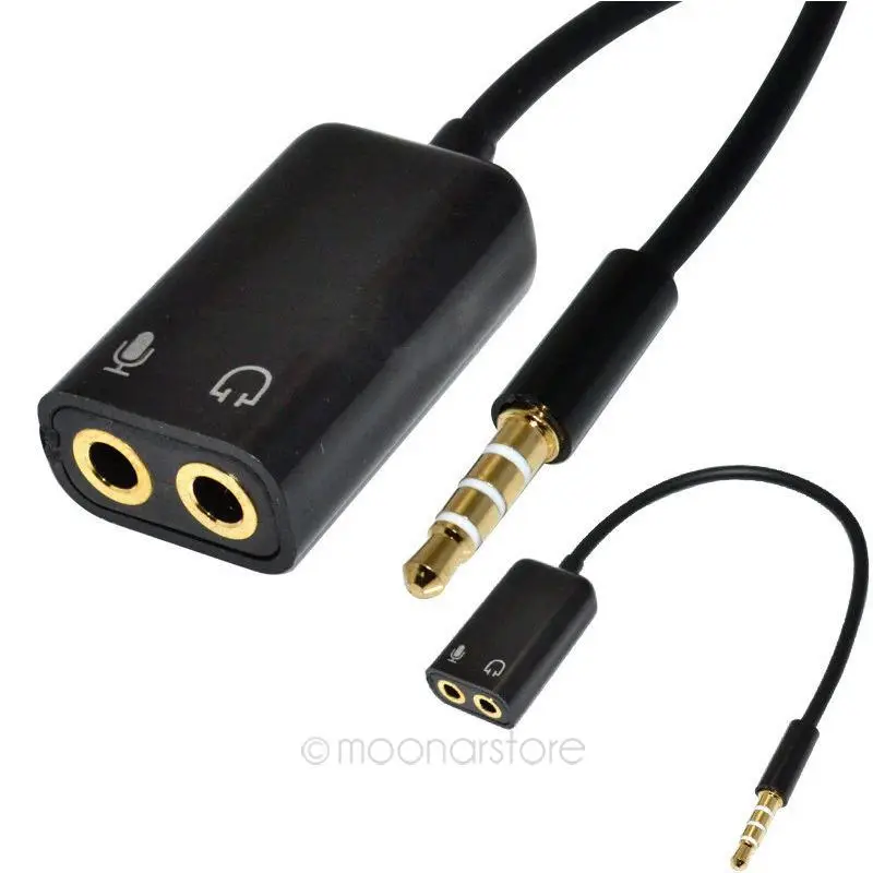 

3.5mm 1 to 2 Earphone + Microphone Adapter Cable, Converter Cable for Earphone Headphone Cable