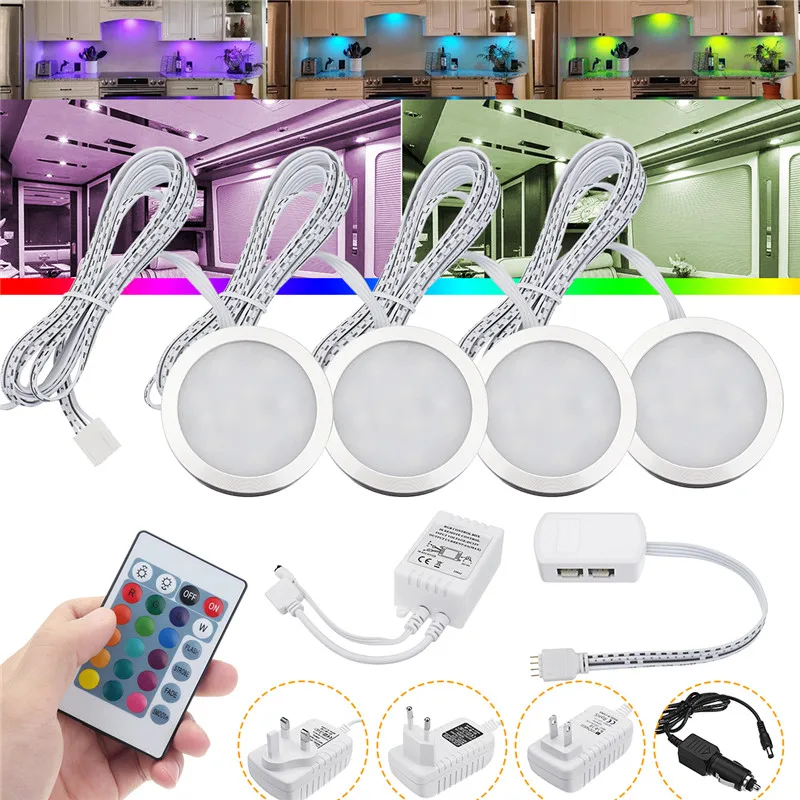 

4Pcs/Set 12V Car Interior LED Spot Light Universal for Cabinet lamp Decoration light for Camper RV Boat LED lamp