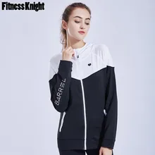 Куртка для бега Фитнес Для женщин спортивная куртка свитер с капюшоном пальто куртки с длинным рукавом Йога куртка Йога верхней Gym рубашка Спортивная одежда