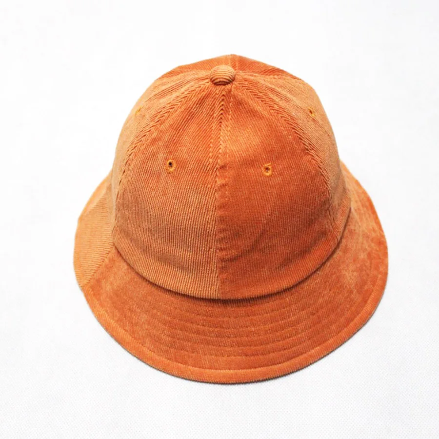 Панама Вельветовая мужская шляпа-Панама женская шапка Boonie однотонная цветная танцевальная Спортивная рыболовная шляпа для папы полосатые винтажные шапки для рыбаков - Цвет: Orange