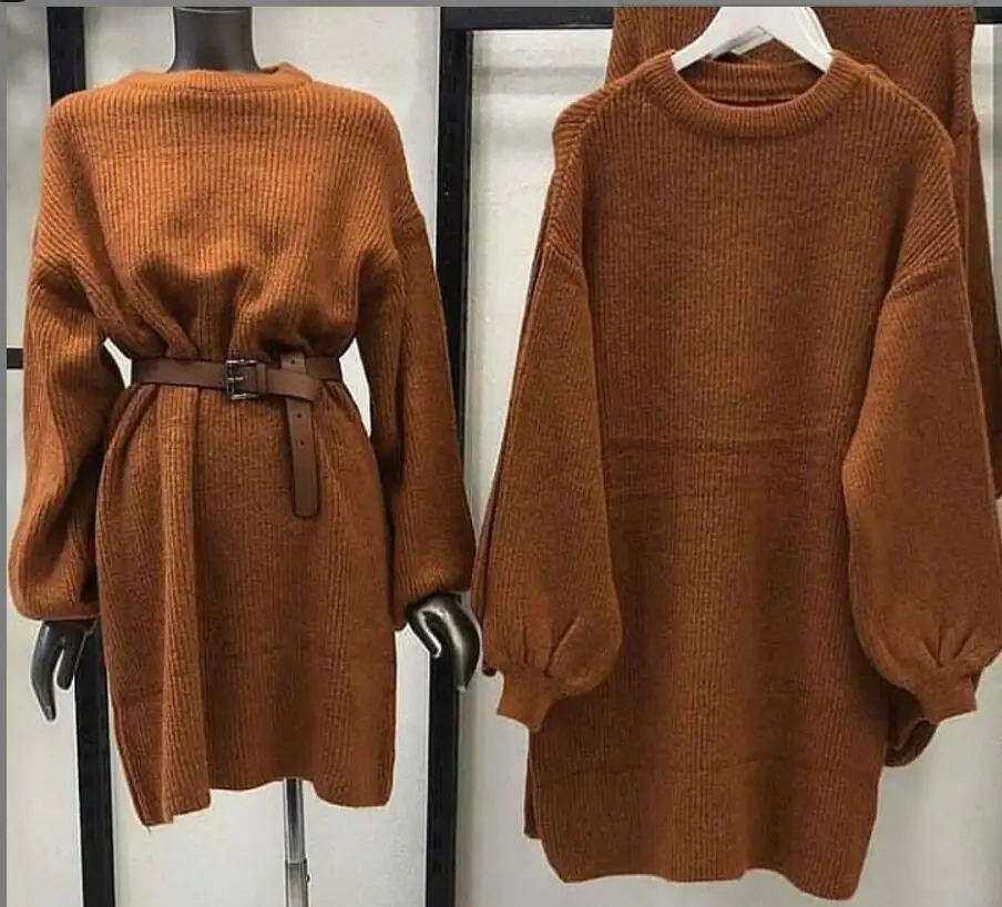 Womens Sweaters Winter Tops O Neck Sweater Long