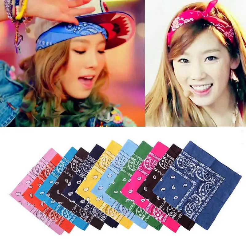 Chic de Usos Múltiples de Hip,Hop Unisex Paisley Bandanas cintas para el Pelo de