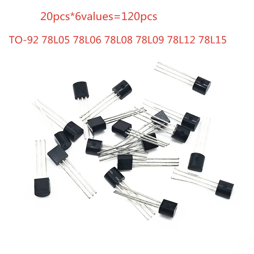 

20pcs*6values=120pcs TO-92 78L05 78L06 78L08 78L09 78L12 78L15 Transistor package Assorted Kit free shipping