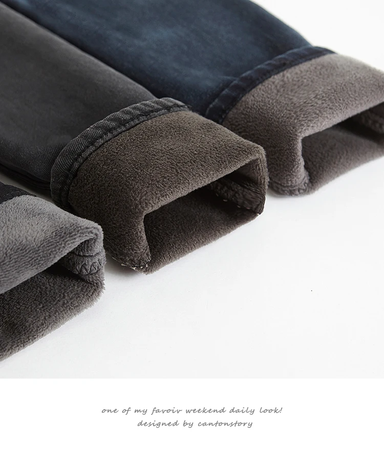 2019 зимние джинсы Для женщин теплые флисовые джинсовые штаны утепленные середины талии стрейч карандаш брюки женские осенние джинсы брюки