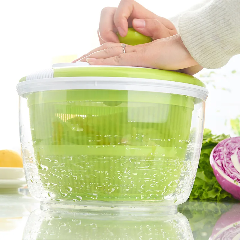 5L Manual Fruits Vegetables Washer Salad Spinner Lettuce Vegetables