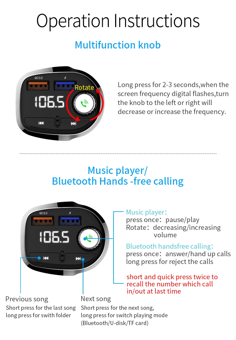 Автомобильный Bluetooth музыкальный плеер с Micro SD картой и u-диском воспроизведения музыки автомобильный зарядный адаптер питания