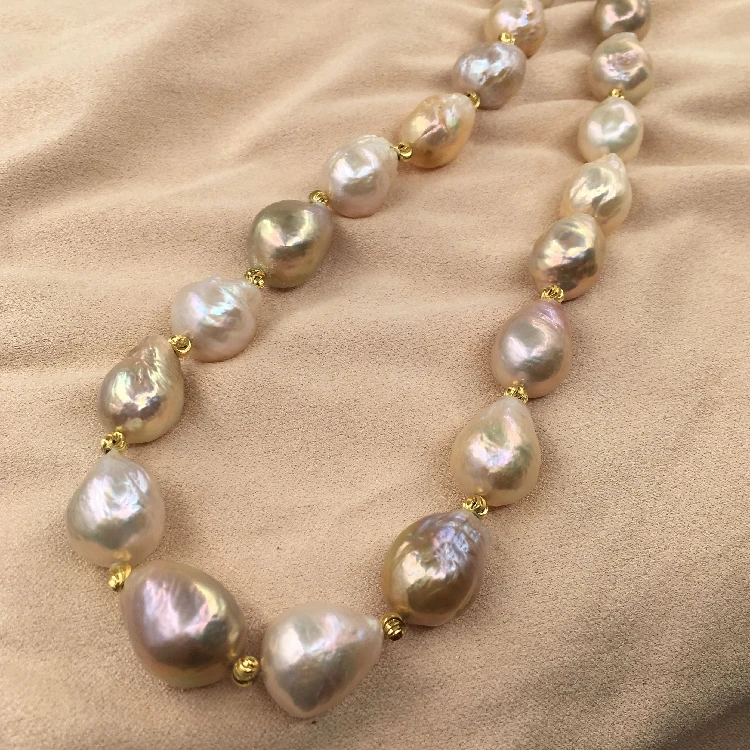 BaroqueOnly Mixed-colour Baroque Natural Freshwater Pearl Necklace sweater chain 2018 new arrival free ship THREE WAYS CAN WEAR Fine Jewelry