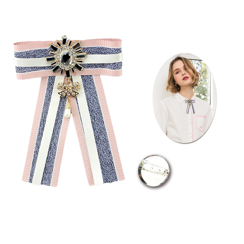 

Ribbon brooch earrings alloy glass accessories pins cute girl style wedding party clothing accessories broche brooches for women