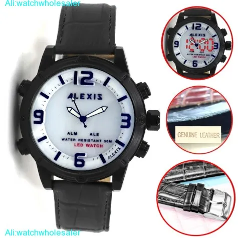 AW802H Black Watchcase LED BackLight Water Resist Men Women Analog Digital Watch