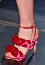 Newest Pink Velvet Women Sandals Cut-out Peep Toe Ankle Strap Stiletto High-heel Gladiator Sandals Women Banquet Shoes newest cut outs silver pom pom high heel shoes gladiator sandals women ankle strap stiletto heels summer woman sandals shoes