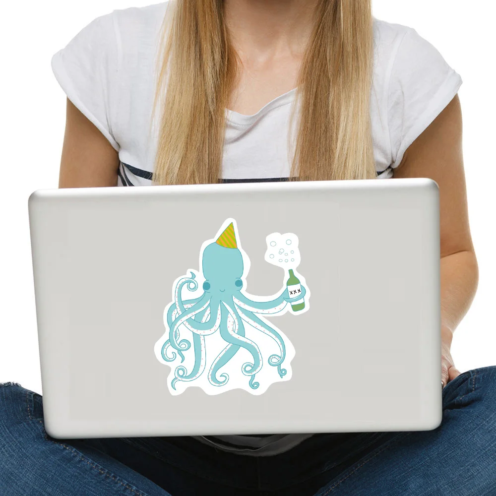 Diamond Laptop Sticker You're A Gem Quote Cheer Cup Octopus Decal Car Body Decorative Creative Vinyl  Waterproof  Decals (1)
