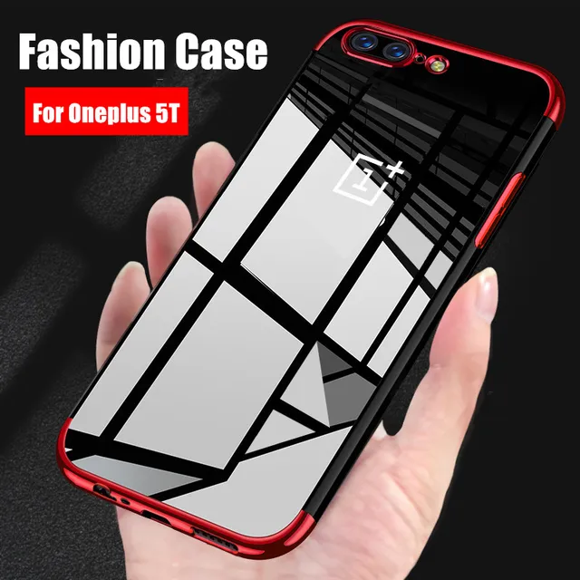 Cheap For OnePlus 5T Case Luxury Soft Laser Plating Phone Case For One Plus 5T A5010 Clear ultra thin Protective Cover For OnePlus 5