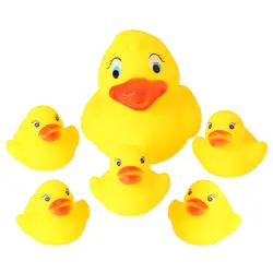Набор из 6 2,8 "желтые утки игрушки резиновая игрушка для купания чистый натуральный Милые Резиновая уточка для игрушки kinder (A38117)