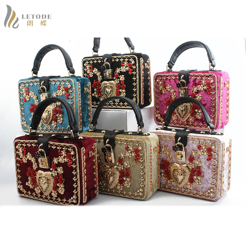 Designer Pink Metal Flowers Beaded Women Totes Bags Evening Party Day Clutches Box Clutch Wedding Dinner Handbag Bolsa Feminina