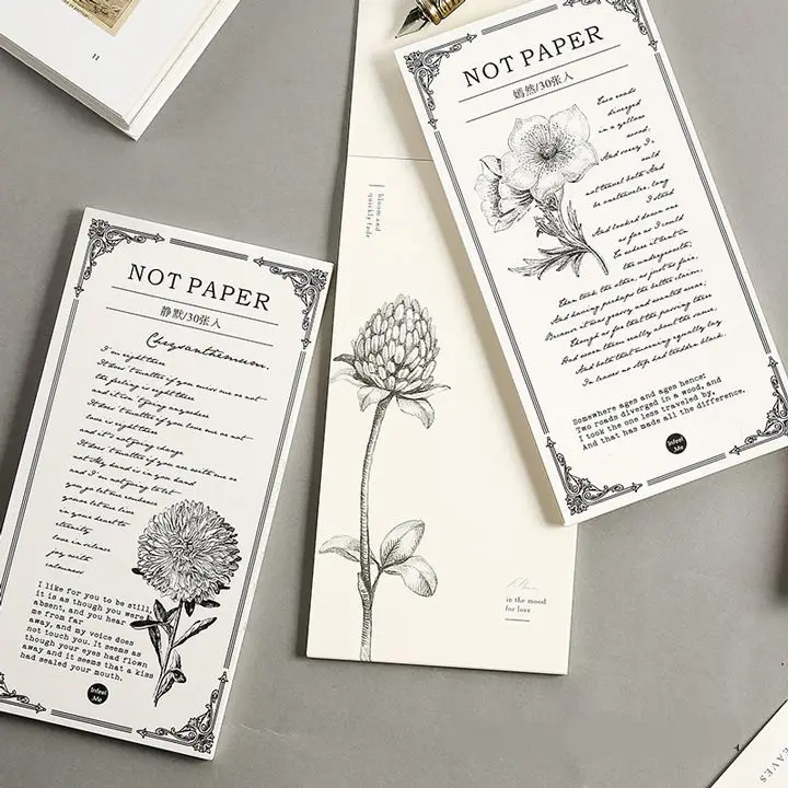 

The Poem Theme Memo Pad 8*15.7cm Tear-off Paper Notes 30 Sheets School Office Supplies