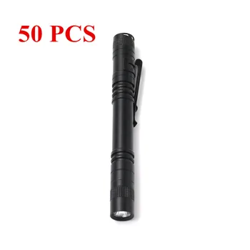 

50PCS/lot Portable Mini Pen Light Handy LED Flashlight Torch Lamp XPE-R3 LED Flash Light Torchlight Penlight Mini Linternas AAA