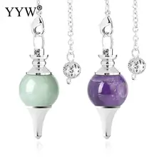 Натуральный камень Агаты Исцеление Маятник круговой Шарм Подвески Ювелирные изделия Мода Рейки Кристалл кварц маятник лазурит кулон