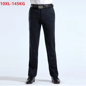 

men office suit pants 10XL fleece thick business plus large size big 9XL 50 52 warm Trousers winter high quality Straight pants