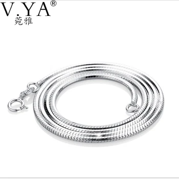 

New Link Necklace 925 Sterling Silver Chain Accessories for Women Men Fine Jewelry 100% S925 Silver 40cm 45cm Chains DN32