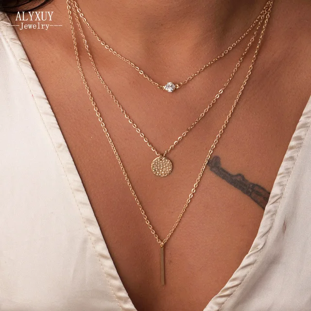 Fashion accessories jewelry New Bohemia Beach style 3 layers chain link