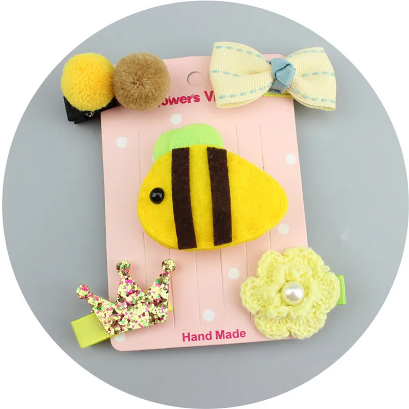 5 шт./компл. Kawaii платье принцессы с цветочным рисунком, заколка для волос, для девочек детские заколки для волос в форме бантиков аксессуары для детей заколка-пряжка для волос повязка на голову Головные уборы - Цвет: 44