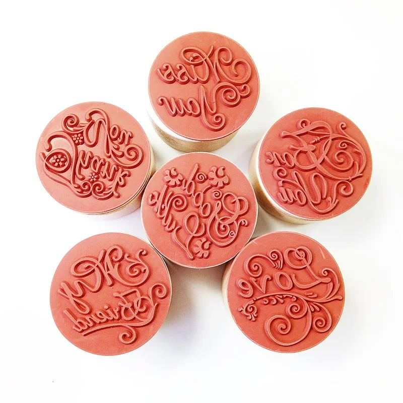 

24Pcs/lot Retro Wishes Round Wooden Rubber Stamps For DIY Scrapbooking Photo Album Decoration Embossing Craft