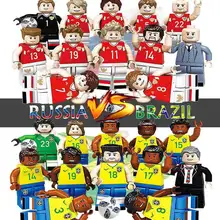 Oenux New Arrival Russia VS Brazil Football Team font b Model b font Football Player Figures